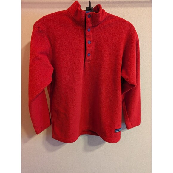 Patagonia Red Snap Fleece Jacket Pullover Vintage Kids Size 10 (Medium) - Picture 1 of 6